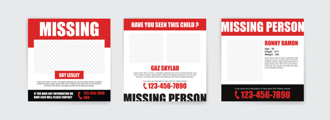 Social Media Post Template for Missing Person Search
