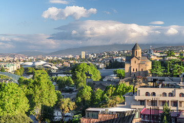 Fototapeta na wymiar Awesome city view of Tbilisi, Georgia