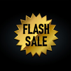 Flash sale gold badge vector illustration