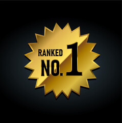 Naklejka premium Rankked NO.1 golden badge vector illustration