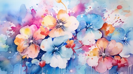 Blossoming Watercolor Background