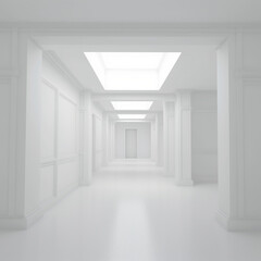 White empty room background abstract with window. Generative Ai. Modern architecture interior.
