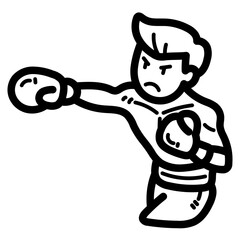 boxing line icon style