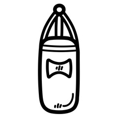 punching bag line icon style