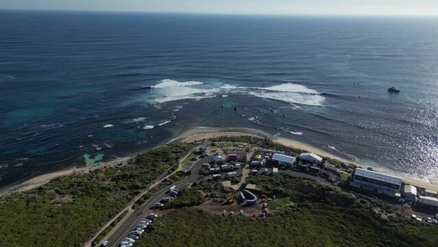 Surfing paradise at Margaret River Australia aerial 