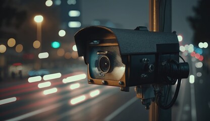Highway Monitoring CCTV Cameras Along the Road