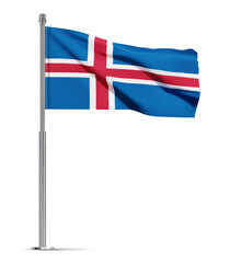 Flag of Iceland isolated on white background. EPS10 vector