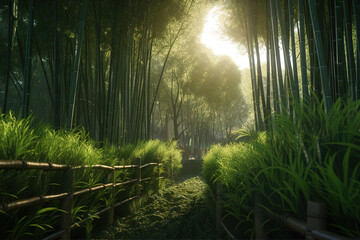 bamboo forest. Generative Ai