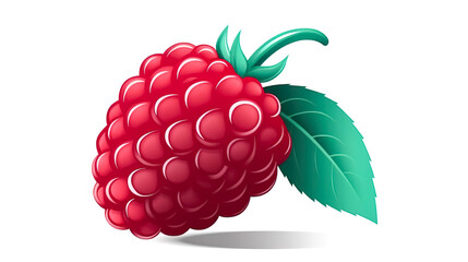 Appetizing red fresh raspberry isolated, generative AI.