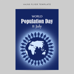 Vector illustration of World Population Day social media story feed mockup template