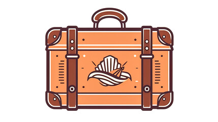 Tourist bag, travel icon design, generative AI.