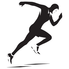 A man Run Fast Vector Silhouette
