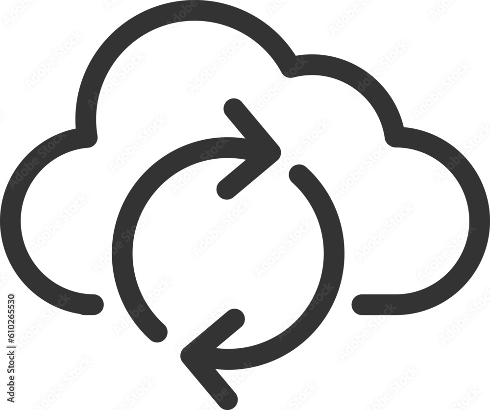 Poster technology icon vector cloud computing connection. big data global server. line design symbol.