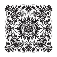 Floral Flower vector Illustration, This is a Floral Flower Vector Line art Black Color.