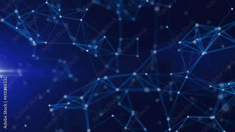 Poster abstract plexus line wireframe technology background. line and dot particle seamless loop