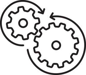 Setting icon vector with work cog gear element. Cogweel mechanism symbol.