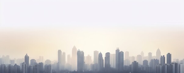 Fototapeta premium City lights in the Mist. Cityscape in the fog background with urban skyline Generative AI illustrations