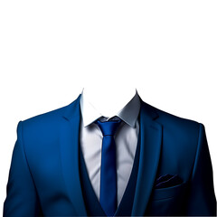 Blue color Suit with tie transparent and png