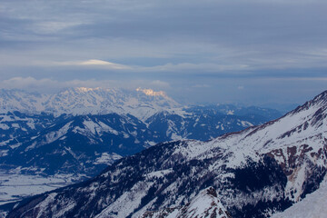 Obraz premium View to the Austrian Alps from Kitzsteinhorn