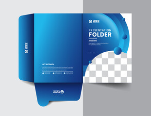 corporate company presentation folder layout concept design with modern shapes