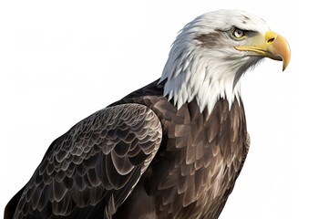 Obraz premium proud eagle isolated on white background. Generated by AI.