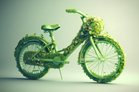 Green bike eco and environment concept. World bicycle day ai generated