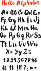 English handwritten alphabet