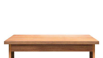 wooden table isolated, 3d tabletop mockup