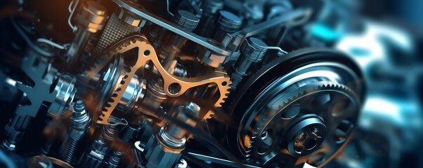 Car Engine Background Abstract Car Repair or Restoration Artwork Generative AI - 610271161