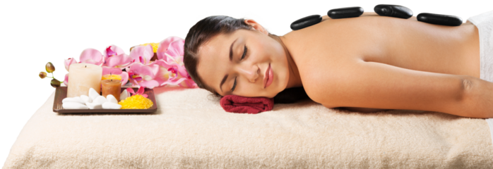 A beautiful young woman in a spa salon