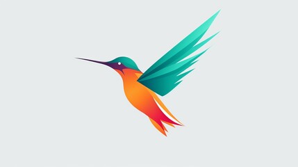 Contemporary logo featuring an abstract bird. Beautiful illustration picture. Generative AI