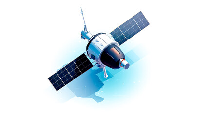 Satellite communication information logo template, generative AI.