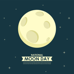 Vector illustration of National Moon Day social media story feed mockup template