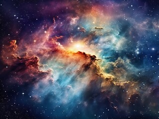 Obraz na płótnie Canvas Awe-inspiring cosmic view of stars and nebulas. Beautiful illustration picture. Generative AI