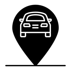 Car Location Glyph Icon