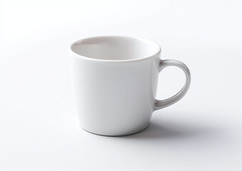 Clipping path. Close up of white mug mockup isolated on white background view. Blank Mug. Blank product. Coffee cup mockup. Mug ceramic blank. generative ai