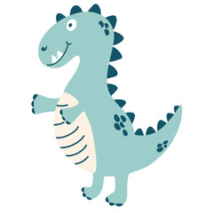 Cartoon dragon. Cute baby fairytale fantasy dragon character. Children Vector hand draw illustration 