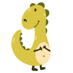 Dragon. Cute baby fairytale fantasy dragon character. Vector children illustration perfect for print, patterns and children room.