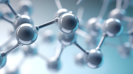 3D illustration Science background with molecules or atoms abstract 