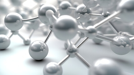 3D illustration Science background with molecules or atoms abstract 