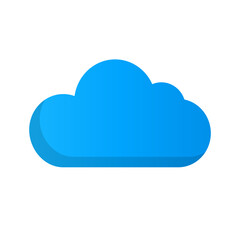 Flat design blue cloud icon. Cloud storage. Vector.