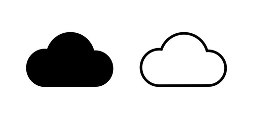 Simple cloud icon set. Vector.