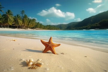 Fototapeta na wymiar Starfish on the beach. AI generative.