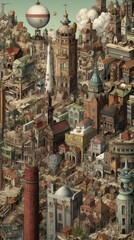 Conception of civilization growth. Beautiful illustration picture. Generative AI