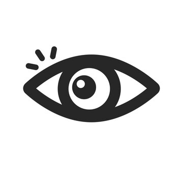 Notice and look right eye icon. Vector.