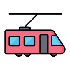 Electric Train Line Color Icon