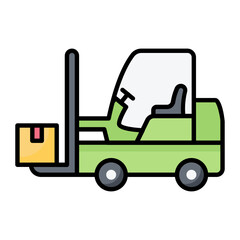 Forklift Line Color Icon