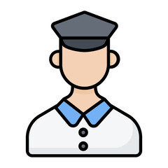 Ship Captain Line Color Icon