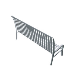 Polygonal Vector Bench isolated. Wooden bench isolated on white background. Park bench isolated over a white background, wrought-iron bench, vector illustration polygonal of outdoor bench. 3D.