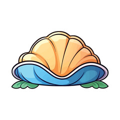 Playful Clam: Adorable 2D Illustration